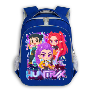 Zaino K-pop Witch con strisce riflettenti, blu scuro, a cartoni animati, grande capacità, leggero, per la scuola primaria, con chiusura a cerniera - Product Image 2