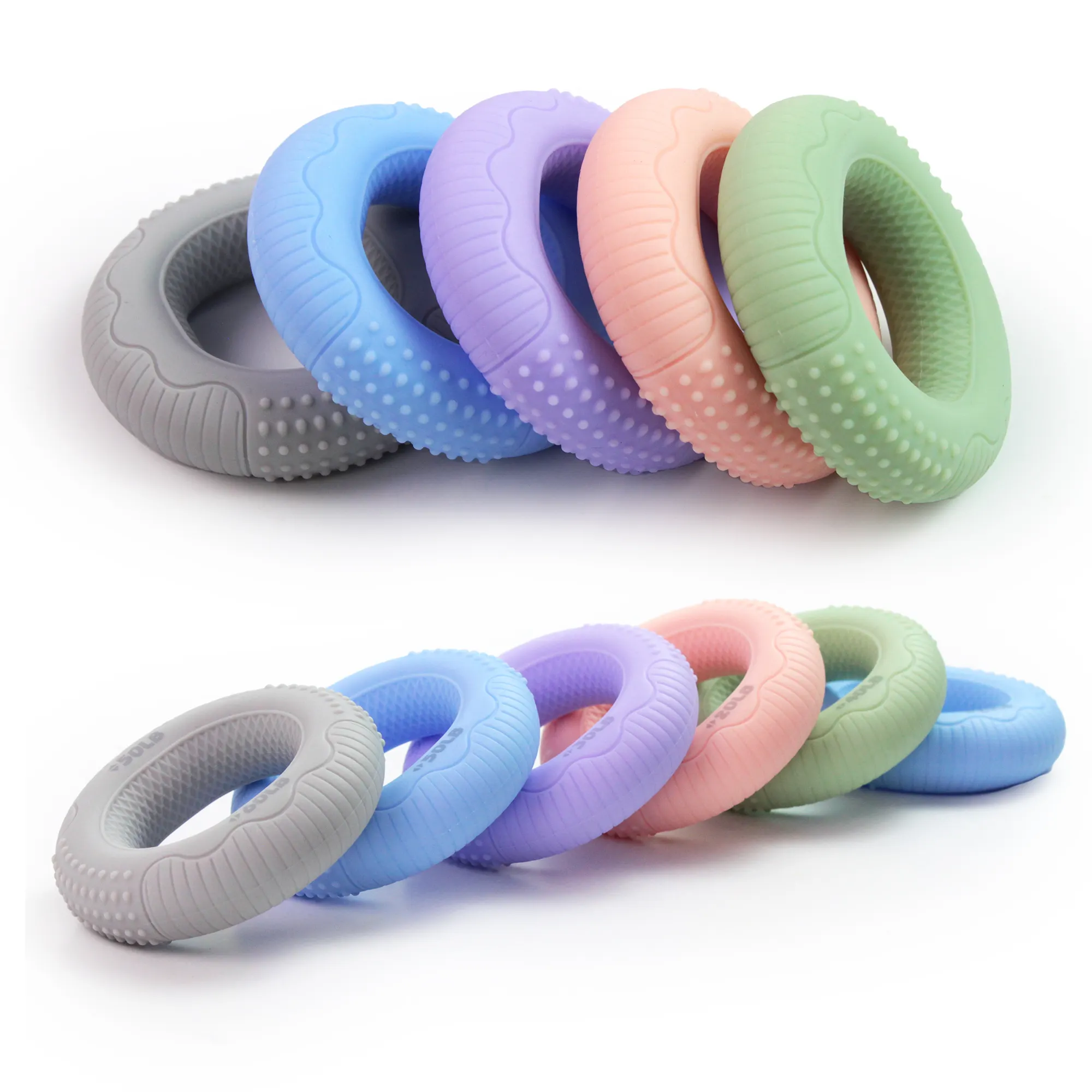 Male Female Outdoor Indoor Exercise Training Strength Trainer Muscle Wrist Finger Double Force Silicone Hand Grip Rings