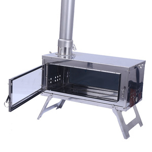 Four <span class=keywords><strong>de</strong></span> tente portable randonnée en plein air poêle à bois entièrement démonté pour chauffer four <span class=keywords><strong>de</strong></span> Camping en acier inoxydable avec cheminée - Product Image 2
