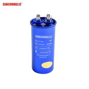 Condensateurs Sunchonglic de haute qualité <span class=keywords><strong>Condensateur</strong></span> <span class=keywords><strong>30uf</strong></span> <span class=keywords><strong>450V</strong></span> CBB65 pour pièces de climatiseur - Product Image 1