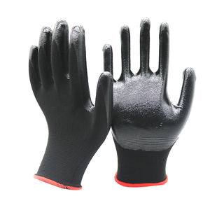 Guantes de mano de seguridad de nitrilo para construcción, guantes de trabajo de nailon con revestimiento de nitrilo, blancos, negros y grises - Product Image 3