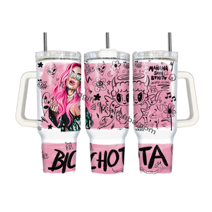 Vaso Térmico Personalizado con Logotipo Grabado con Láser Karol G Mañana Será Bonito, Vaso <span class=keywords><strong>de</strong></span> Acero Inoxidable Aislado al Vacío con Pajita - Product Image 6