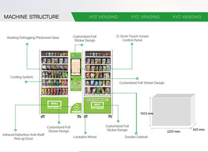 Distributeur automatique de snacks réfrigérés à écran tactile de 21,5 pouces, personnalisable, haute technologie, pour hôpital, 500-800 pièces - Product Image 5
