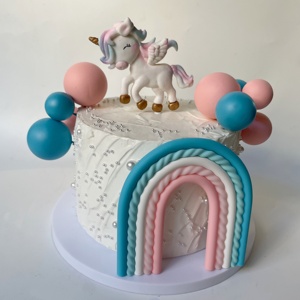 Decorazione per Torta Unicorno Pony, Grazioso Topper per Torta di Compleanno a Tema Unicorno per Bambina - Product Image 3