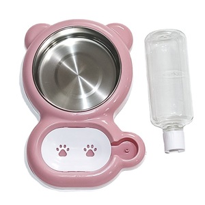 Bol d'eau automatique pour animaux de compagnie avec design anti-salissure, double gamelle en acier inoxydable pour chiens et chats, forme arrondie anti-renversement - Product Image 5
