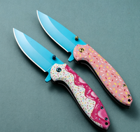 Couteau pliant 3D personnalisé en usine, imprimé bonbons et donuts, couteau de poche EDC pliant, outil multifonctionnel pour le camping en plein air