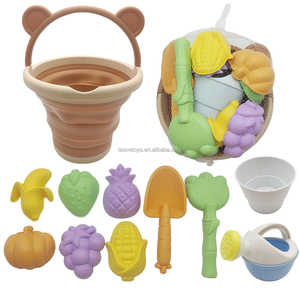 LASIVE TOYS Seau pliable non toxique <span class=keywords><strong>à</strong></span> bords lisses, moules de <span class=keywords><strong>bac</strong></span> <span class=keywords><strong>à</strong></span> <span class=keywords><strong>sable</strong></span> durables, matériau sûr, ensemble complet, jouets de plage mignons - Product Image 2