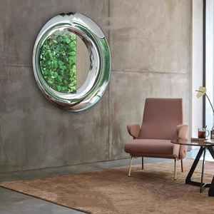 Espejo Redondo Plateado Decorativo <span class=keywords><strong>de</strong></span> Lujo Artístico <span class=keywords><strong>de</strong></span> Acero Inoxidable con <span class=keywords><strong>Diseño</strong></span> Creativo Simplista Moderno <span class=keywords><strong>Italiano</strong></span> - Product Image 4