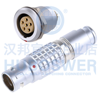 Connecteur Métallique Multipolaire Auto-Bloquant Push-Pull Série EGG 0B, Prise Droite Lemo Compatible, FGG, 2-12 Broches