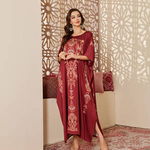 Pijama de satén de verano para mujer <span class=keywords><strong>Yaoyao</strong></span>, blusa holgada con estampado bonito de talla grande, estilo de Oriente Medio, Parte delantera transpirable - Product Image 3