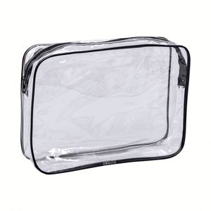 Portable Fashion Cosmetic Zipper Storage <b>Bag</b> PVC <b>Transparent</b> Stationery <b>Bag</b> with Jelly Style Print Large Capacity Pen <b>Bag</b> - Product Image 4
