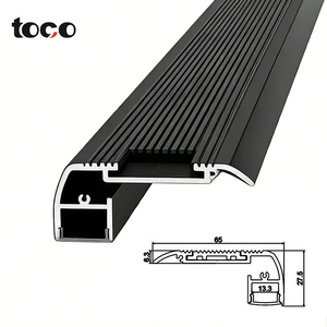Perfil de Aluminio para Escaleras SDW070LED, Cubierta de Canal Antideslizante con Inserto de Goma, Barra de Iluminación Trasera, Tira de Luz para Escaleras - Product Image 2