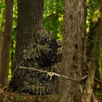 Combinaison de camouflage 3D effet bionique unisexe pour adultes, idéale pour le tir, la chasse, l'entraînement sur le terrain et les jeux de rôle (CS) – Imperméable