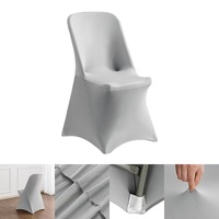 Housse de chaise pliante universelle prête à l'emploi en Spandex extensible et soie de lait, protège-siège pour mariage, fête, événement, location, vente en gros