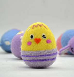 Ensemble d'œufs de Pâques en feutre de laine 100% naturel fait à la main, écologique et charmant, décoration de printemps, magnifique pour Pâques - Product Image 3