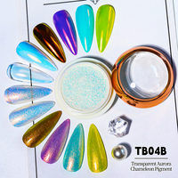 Poudre de titane irisée Aurora Caméléon Sirène Transparente Bojun TB04B 45-55µm, Pigment Fin pour Nail Art, Sans TPO, FDS