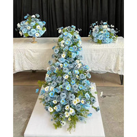 WINTINA 150cm Chemin de table floral artificiel de luxe moderne et personnalisable pour décoration de banquets, mariages et anniversaires