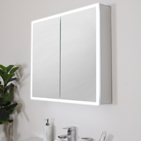 Meuble-lavabo à double porte étanche pour salle de bain, toilettes d'hôtel, miroir intelligent à led pour salle de bain