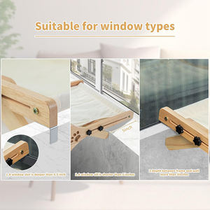 WDF moderno in legno gatto finestra posatoio regolabile distanza robusto mensole a parete letto nido per animali domestici forniture mobili per gatti amaca - Product Image 3