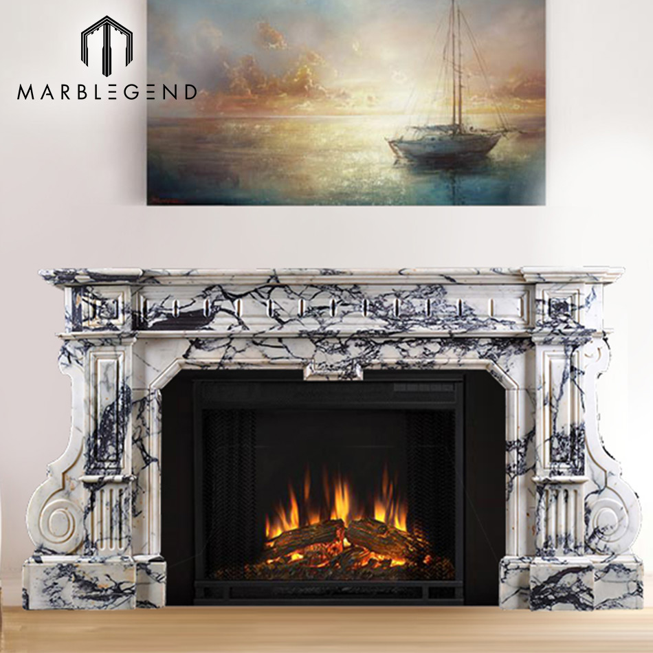 フレンチスタイル屋内チムニーピースアンティーク大理石暖炉