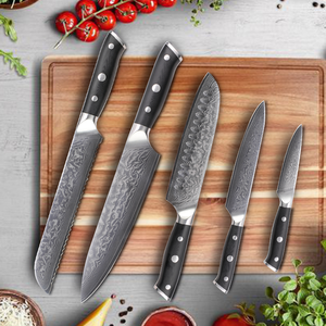 Juego De Cuchillos <span class=keywords><strong>Para</strong></span> Cocina Juego De Cuchillos De Cocina Foged Juego De Cuchillos De <span class=keywords><strong>Chef</strong></span> Profesional De Acero De Damasco De 5 Piezas Con Mango G10 - Product Image 2