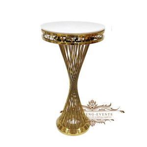 Événements de mariage en acier inoxydable rond <span class=keywords><strong>verre</strong></span> or métal fleur stand gâteau table - Product Image 4