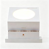 Coffret Cadeau Luxe de Gâteaux de Lune pour le Festival de la Mi-Automne, Design Lune Lumineuse LED, Lamination Mate, Gaufrage UV, Boîte Rigide Surprise