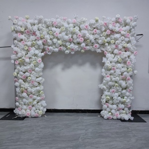 Arco de Flores Artificiales DKB al por Mayor, Fondo de Pared de Flores de Alta Gama de 8 pies x 8 pies, Pared de Flores de Seda para Decoración de Bodas y Fiestas - Product Image 1