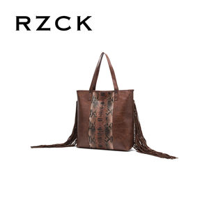 Bolso <span class=keywords><strong>de</strong></span> Hombro Individual con Flecos y Estampado <span class=keywords><strong>de</strong></span> Serpiente Retro Vintage <span class=keywords><strong>de</strong></span> Europa Occidental y América, Personalizado y <span class=keywords><strong>de</strong></span> Venta Caliente <span class=keywords><strong>de</strong></span> RZCK - Product Image 1