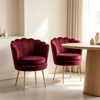 Fauteuil d'appoint moderne en velours, fauteuil club de loisirs, pieds en métal doré, design ergonomique confortable pour chambre et bureau