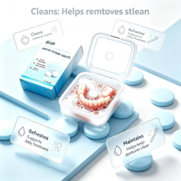 Comprimés de nettoyage pour prothèses dentaires, formule personnalisée, effervescents, pour gencives sensibles et nettoyage doux des appareils dentaires et aligneurs