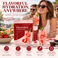 Poudre d'hydratation électrolytique WELLBODY, saveur whisky sans alcool, hydratation rapide, 0 sucre, 0 glucides, 30 sachets de 150g