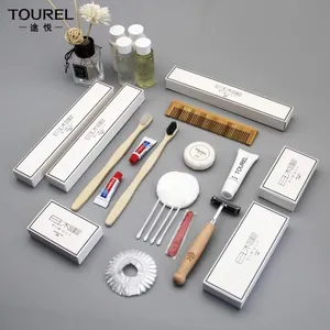 Ensemble de brosse à dents de luxe 5 étoiles, emballage écologique personnalisé, cosmétiques, shampooing, Gel savon, ensemble d'accessoires d'hôtel, pièces