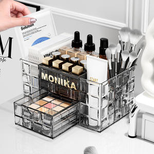 Boîte de rangement cosmétique Monika avec tiroirs, organisateur de maquillage de grande capacité pour table de maquillage, boîte de rangement en plastique - Product Image 3