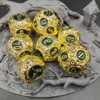 Set Dadu RPG Profesional 7 Buah Logam Polihedral D20 D12 D10 Untuk Koleksi Permainan Meja Dungeons Dragons DND
