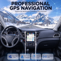 Untuk Hyundai Sonata8 Layar Vertikal Tesla 9.7" Radio Mobil, Head Unit Multimedia Nirkabel Android Auto & CarPlay GPS BT WiFi DSP