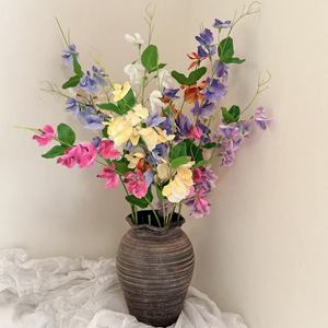 Composition <span class=keywords><strong>florale</strong></span> artificielle de pois doux à longues tiges pour mariage, décoration de chemin d'allée, accessoire de photographie - Product Image 1