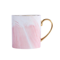 Mug à thé en céramique rose de style nordique moderne, motif marbré, design personnalisé, mugs en porcelaine
