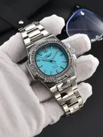 Montre automatique pour homme LONGLUX, montre diamantée de luxe, acier inoxydable, vente en gros, montres mécaniques, jour et date, étanche, montre homme.