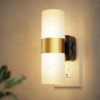 LOHAS, candelabro de pared acrílico opalescente único, lámparas de noche de estilo blanco suave, luces de noche regulables de 3000K para dormitorio