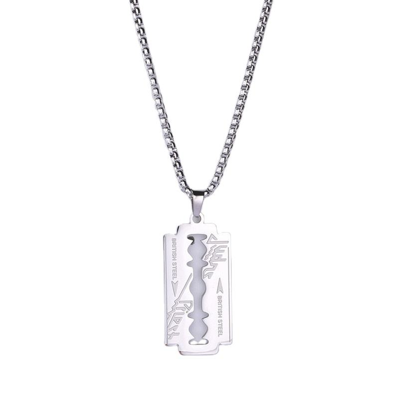 Razor Blade Necklace Meaning for Men Stainless Steel Charms