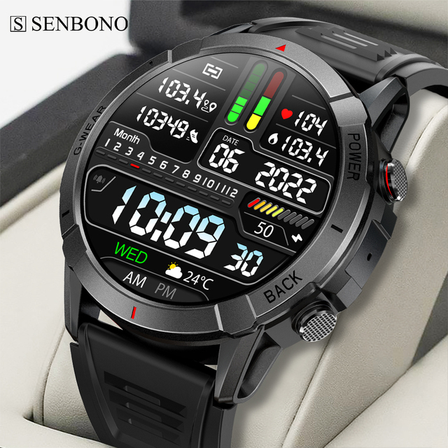 SENBONO NX10 2023 AMOLED Smartwatch 1.43' HD Big Screen 466*466 Big Battery BT Call IP68 Outdoor Sport Smart Watch Men Women