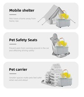 Poussette de luxe pliable 3-en-1 pour animaux de compagnie, avec fonction de montée d'escalier, pour petits chiens et chats jumeaux/doubles