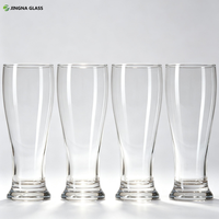 Verre à bière transparent 15OZ 18OZ en gros, tasse à bière haute personnalisable avec logo pour la consommation de bière
