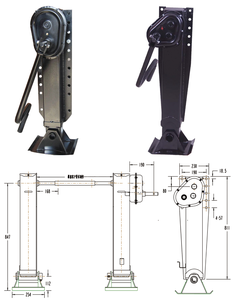 Pata de Apoyo de Servicio Pesado de 28T, Acción Simple Externa, 61600 lb, para Semirremolques y Contenedores - Product Image 6