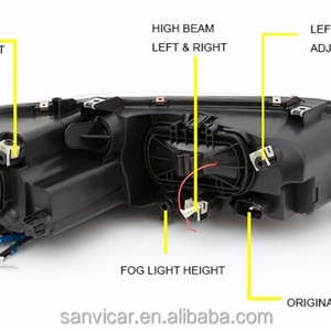 SANVI Bi Xenon Headlights for 2003-2015 MAZDA 6 High-Low Beam Projector Lens Light With Angel Eyes Car Headlight Assembly - Product Image 5