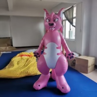 Poupée gonflable de chat de bande dessinée rose de PVC de BeiLe, mascotte gonflable d'équipement publicitaire