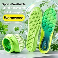 Sol dalam sepatu olahraga unisex hijau, empuk, elastis, menyerap guncangan, meredakan tekanan, penyangga lengkung kaki, bernapas, terbuat dari PU, nyaman