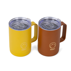 Taza de viaje de Metal clásica de 15oz con asa y tapa con recubrimiento en polvo para el hogar, oficina, trabajo al aire libre, precio promocional - Product Image 1