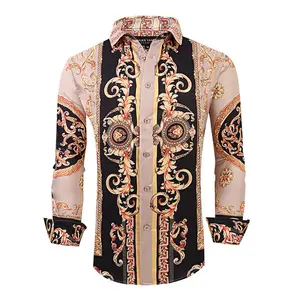 New Fashion Men's Long-sleeve Casual Shirts Custom Men 3D Print Long Sleeve Shirt